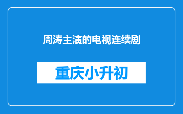 周涛主演的电视连续剧