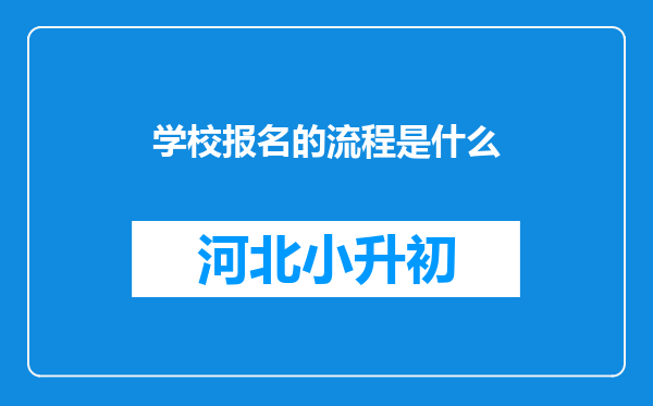 学校报名的流程是什么