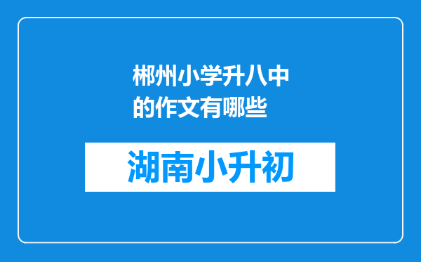 郴州小学升八中的作文有哪些