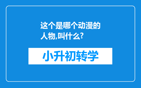 这个是哪个动漫的人物,叫什么?