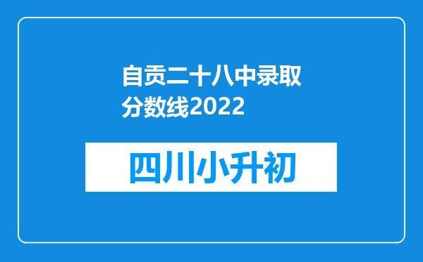 自贡二十八中录取分数线2022
