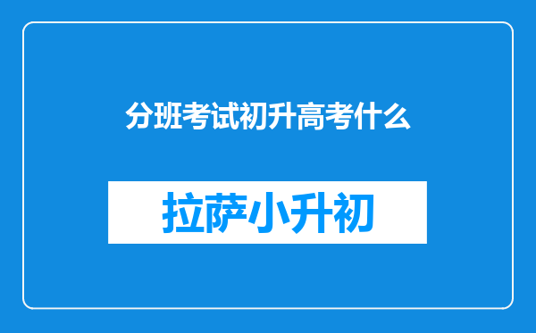 分班考试初升高考什么
