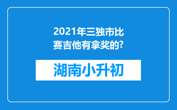 2021年三独市比赛吉他有拿奖的?