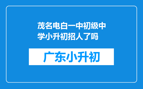 茂名电白一中初级中学小升初招人了吗