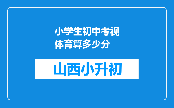 小学生初中考视体育算多少分