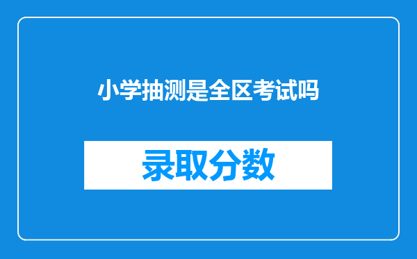 小学抽测是全区考试吗