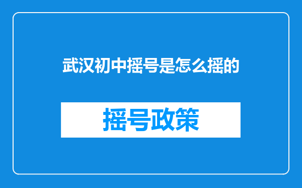 武汉初中摇号是怎么摇的