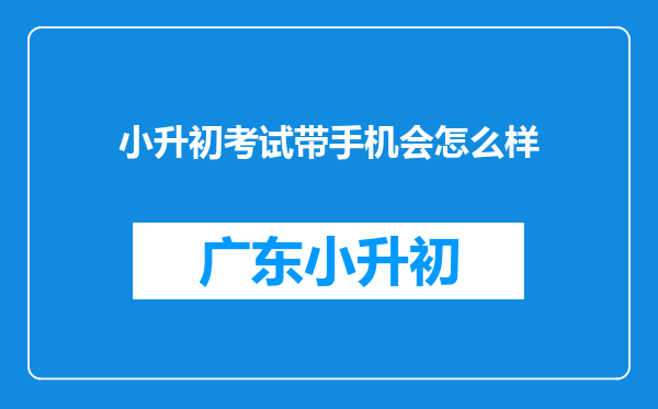 小升初考试带手机会怎么样