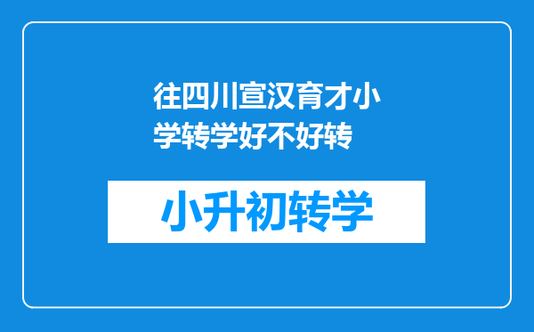 往四川宣汉育才小学转学好不好转
