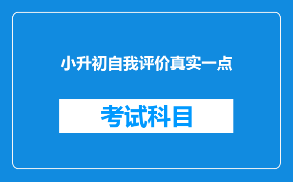 小升初自我评价真实一点