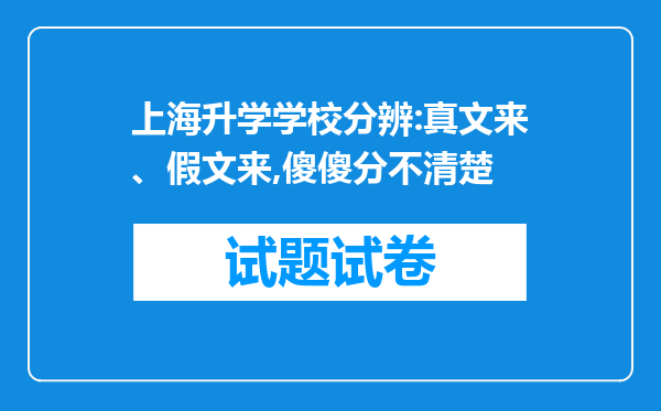 上海升学学校分辨:真文来、假文来,傻傻分不清楚