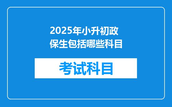 2025年小升初政保生包括哪些科目