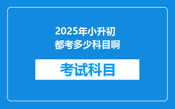 2025年小升初都考多少科目啊