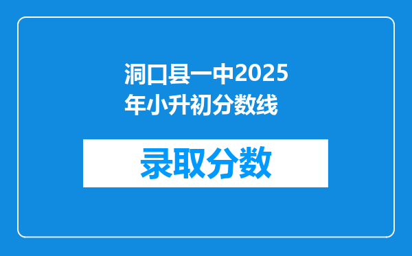 洞口县一中2025年小升初分数线