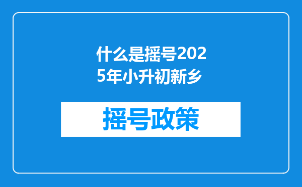 什么是摇号2025年小升初新乡