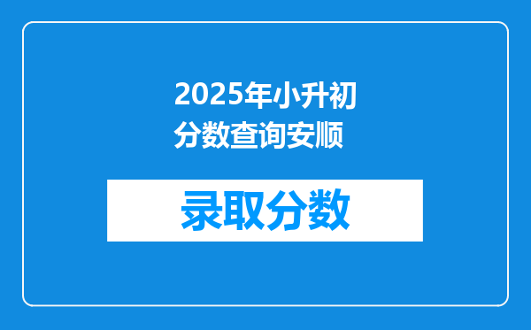 2025年小升初分数查询安顺