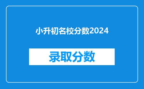 小升初名校分数2024