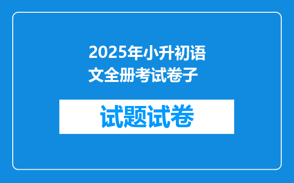 2025年小升初语文全册考试卷子