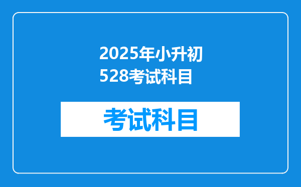 2025年小升初528考试科目
