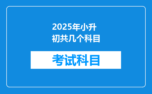 2025年小升初共几个科目