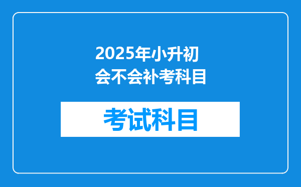 2025年小升初会不会补考科目