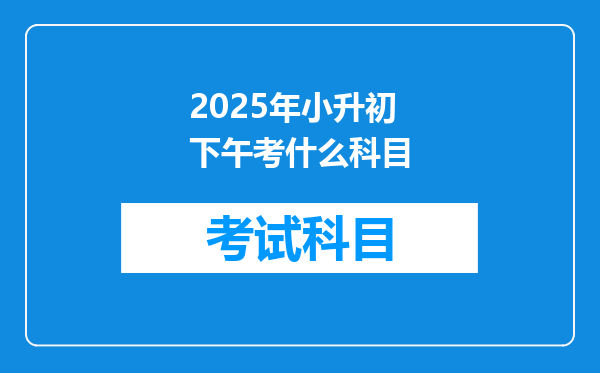 2025年小升初下午考什么科目