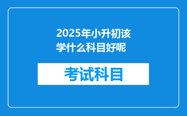 2025年小升初该学什么科目好呢