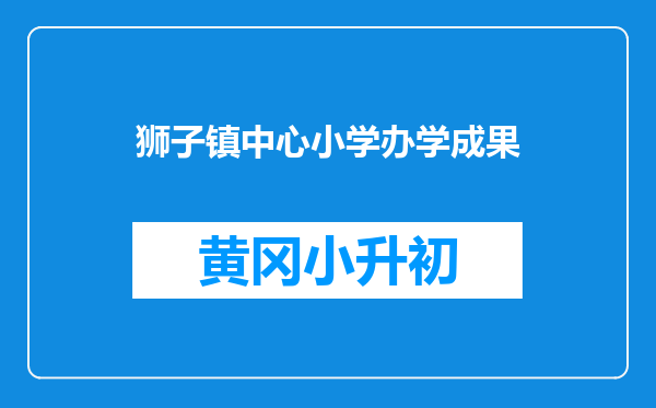 狮子镇中心小学办学成果