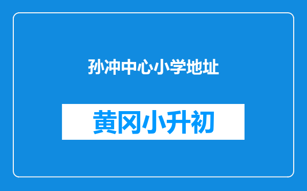 孙冲中心小学地址