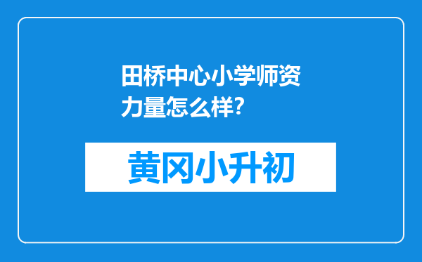 田桥中心小学师资力量怎么样？