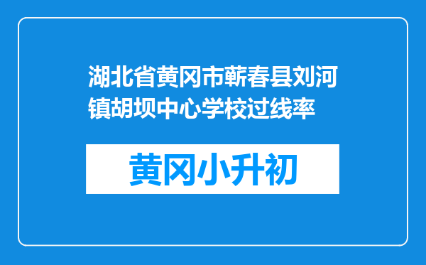 湖北省黄冈市蕲春县刘河镇胡坝中心学校过线率