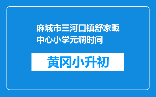 麻城市三河口镇舒家畈中心小学元调时间