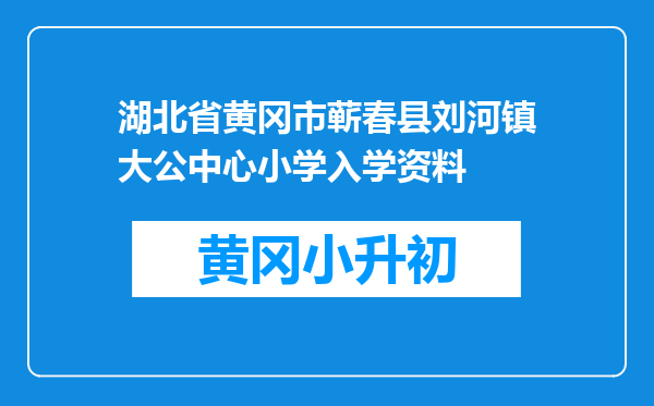 湖北省黄冈市蕲春县刘河镇大公中心小学入学资料