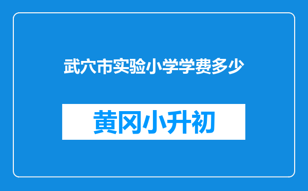 武穴市实验小学学费多少
