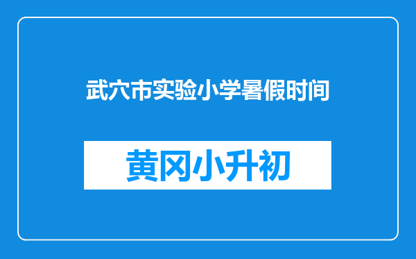武穴市实验小学暑假时间