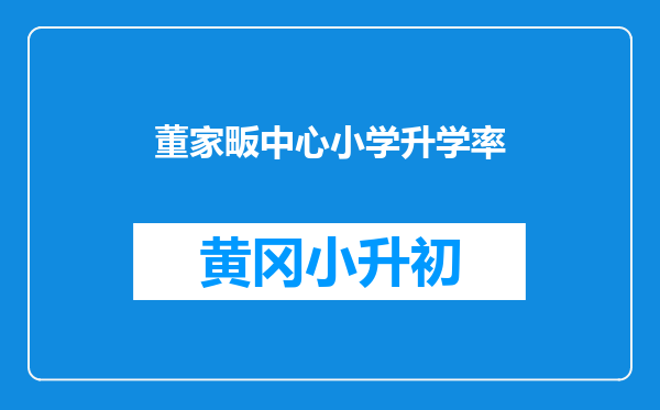 董家畈中心小学升学率