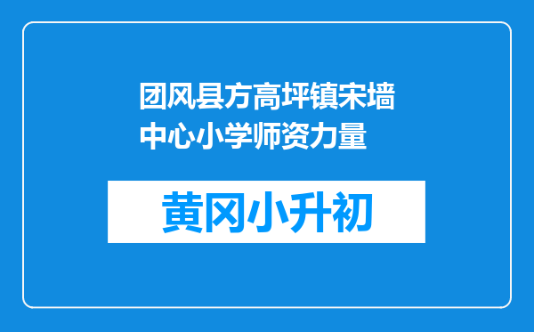团风县方高坪镇宋墙中心小学师资力量