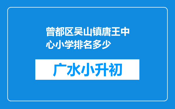 曾都区吴山镇唐王中心小学排名多少