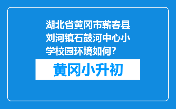 湖北省黄冈市蕲春县刘河镇石鼓河中心小学校园环境如何？