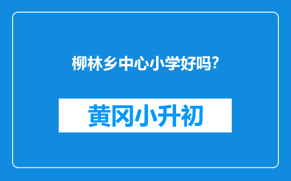 柳林乡中心小学好吗？