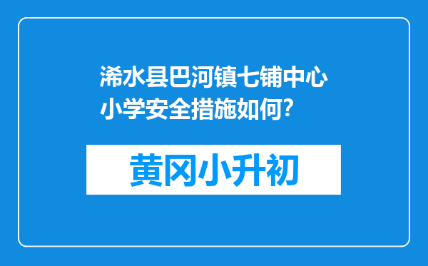 浠水县巴河镇七铺中心小学安全措施如何？