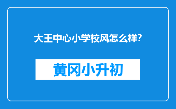 大王中心小学校风怎么样？