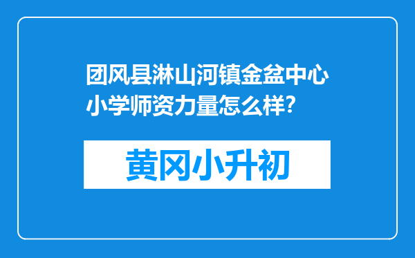 团风县淋山河镇金盆中心小学师资力量怎么样？