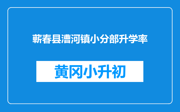蕲春县漕河镇小分部升学率