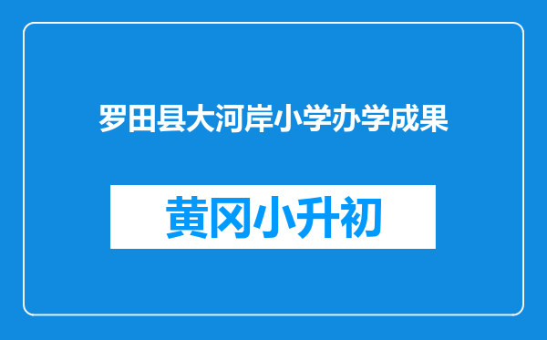 罗田县大河岸小学办学成果