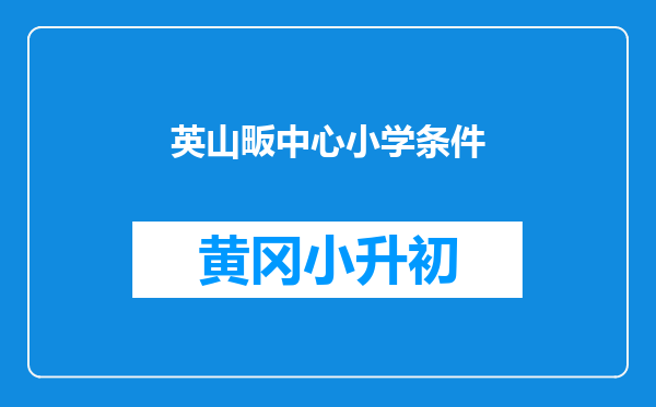 英山畈中心小学条件