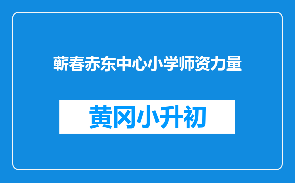蕲春赤东中心小学师资力量