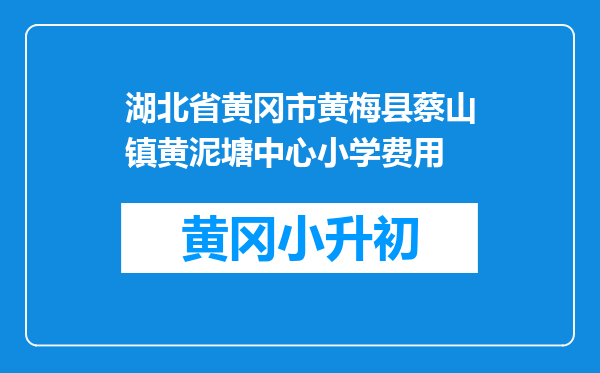 湖北省黄冈市黄梅县蔡山镇黄泥塘中心小学费用