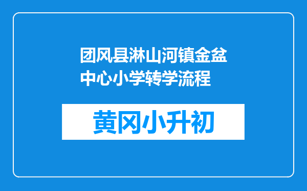团风县淋山河镇金盆中心小学转学流程