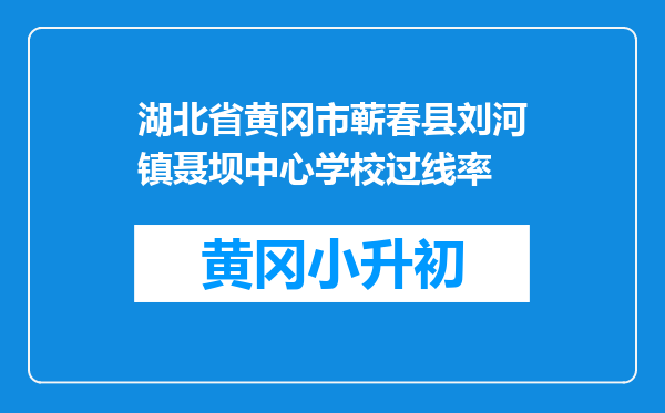 湖北省黄冈市蕲春县刘河镇聂坝中心学校过线率